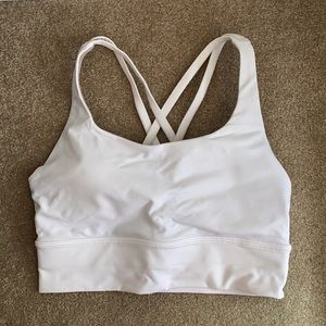 White Lululemon longline energy bra size 4